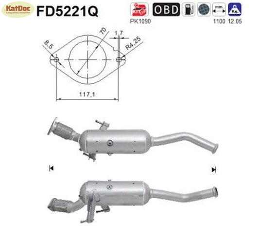 Ruß - Partikelfilter Nissan NV400, Opel Movano, Renault Master, Silizium, Euro 5 - KatDoc