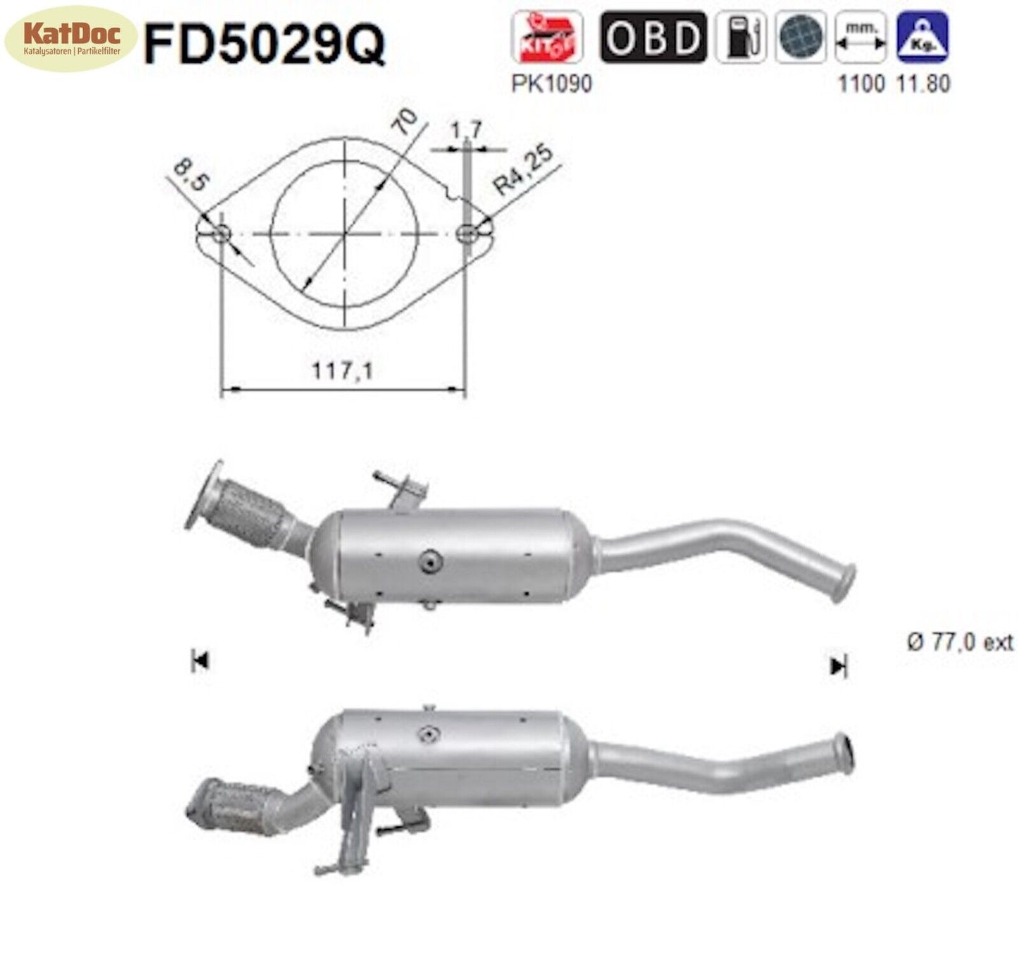 Ruß - Partikelfilter Nissan NV400, Opel Movano, Renault Master, Silizium, Euro 5 - KatDoc