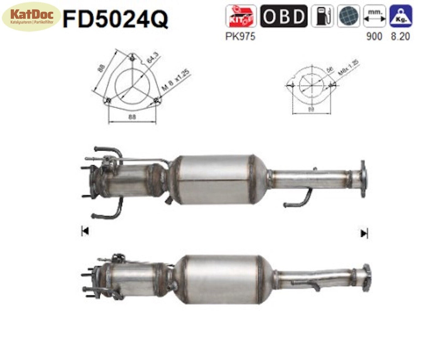 Ruß - Partikelfilter für Alfa Romeo 147/GT, 1.9, 85/88/100/110kW,Silizium,Euro 4 - KatDoc