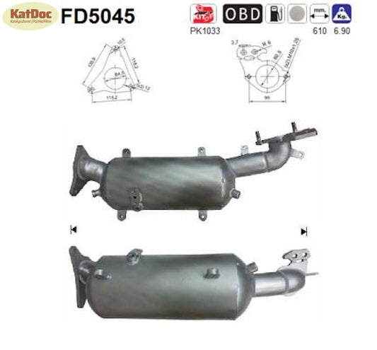 Ruß - Partikelfilter für Subaru Forester/Impreza, 2.0 D, 108/110kW, AWD, Euro 4 - KatDoc