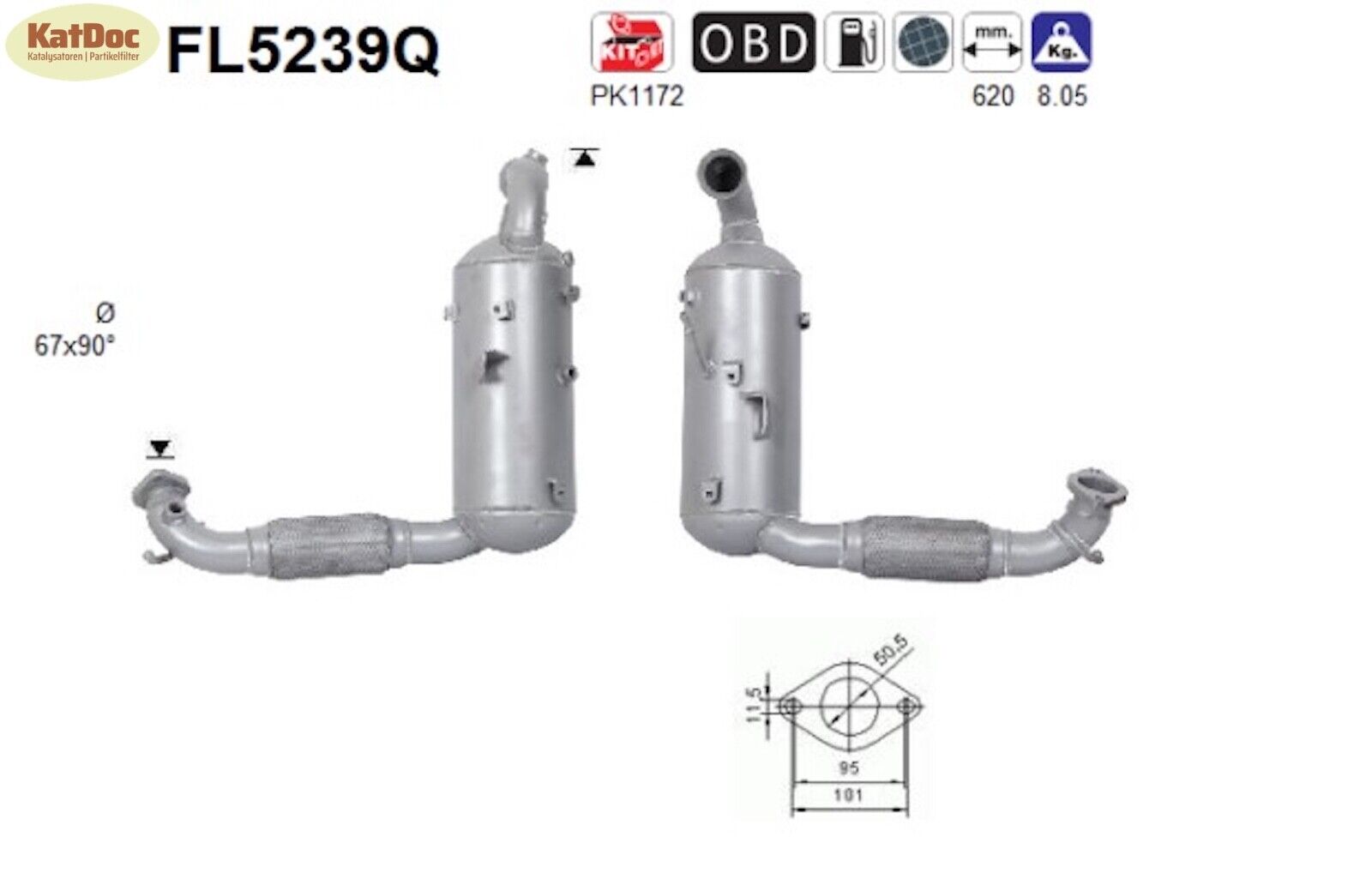 Ruß - Partikelfilter Ford B - Max,EcoSport,Fiesta6,Tourneo/Transit,Silizium,Euro 6 - KatDoc