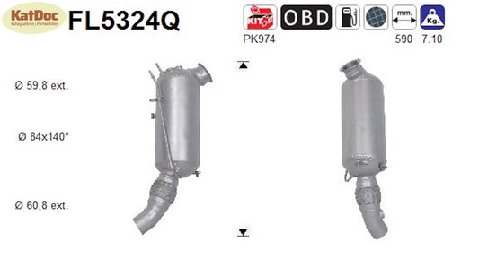 Ruß - Partikelfilter für BMW 1er/2er/3er/4er, 2.0, Silizium, Euro 6 - KatDoc