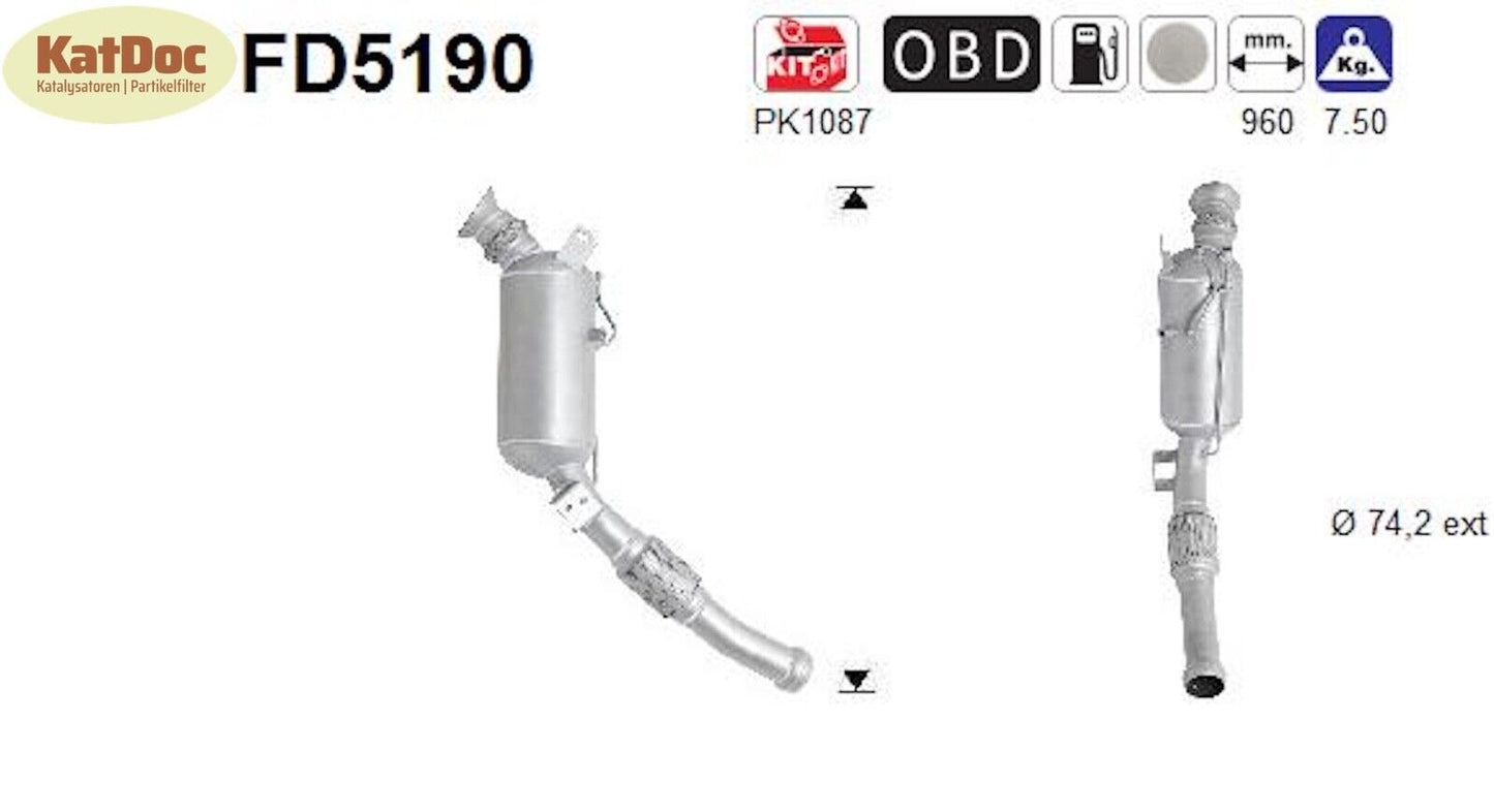 Ruß - Partikelfilter Mercedes Marco Polo/V - Klasse/Vito, 2.2, 100/120kW, Euro 5 - KatDoc