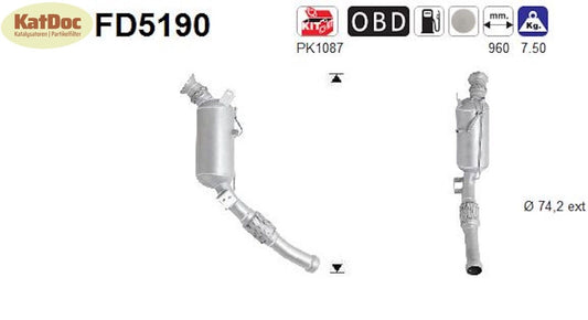 Ruß-Partikelfilter Mercedes Marco Polo/V-Klasse/Vito, 2.2, 100/120kW, Euro 5
