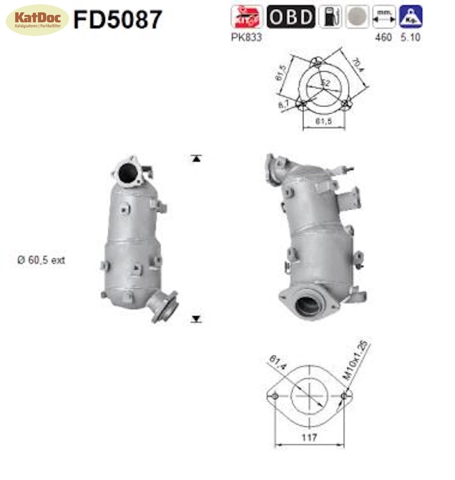 Ruß - Partikelfilter für Toyota RAV4, 2.2 D 4WD, 130kW, Euro 4 - KatDoc