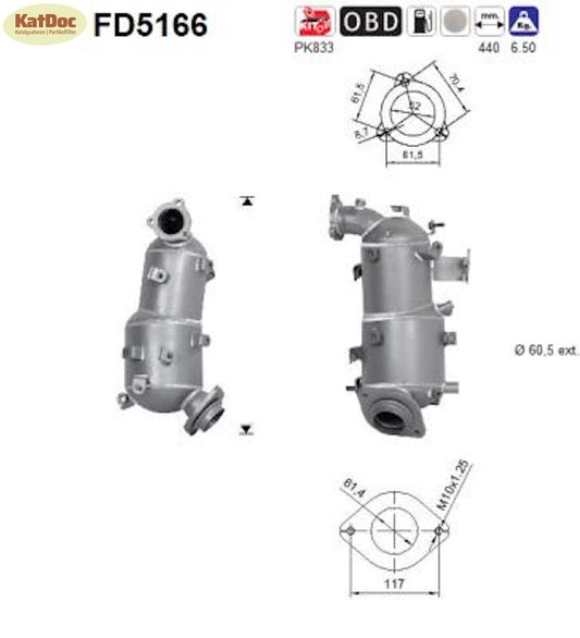 Ruß - Partikelfilter für Toyota Auris/Avensis/Verso, 2.0 D - 4D, Euro 5 - KatDoc