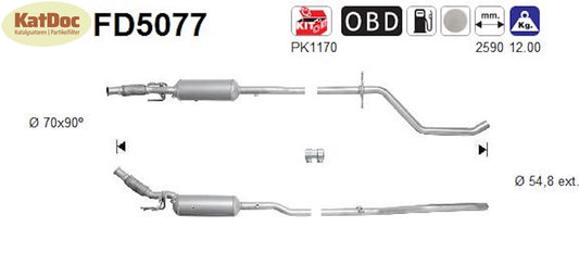 Ruß - Partikelfilter für Citroen C5, Peugeot 407/508, 2.0 HDI, 100/103kW, Euro 5 - KatDoc