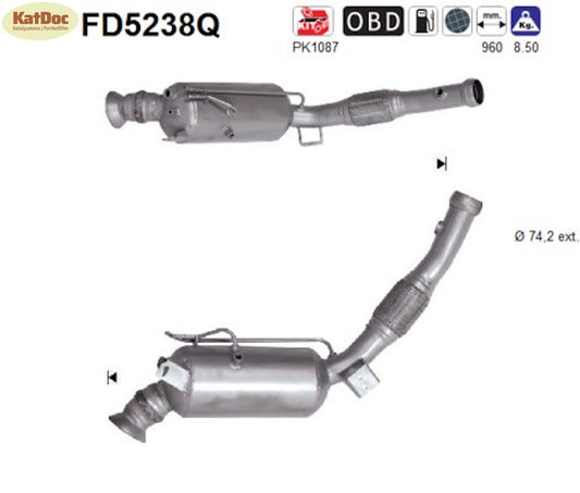 Ruß - Partikelfilter für Mercedes Marco Polo/V - Klasse/Vito, 2.1, Silizium Euro 6 - KatDoc
