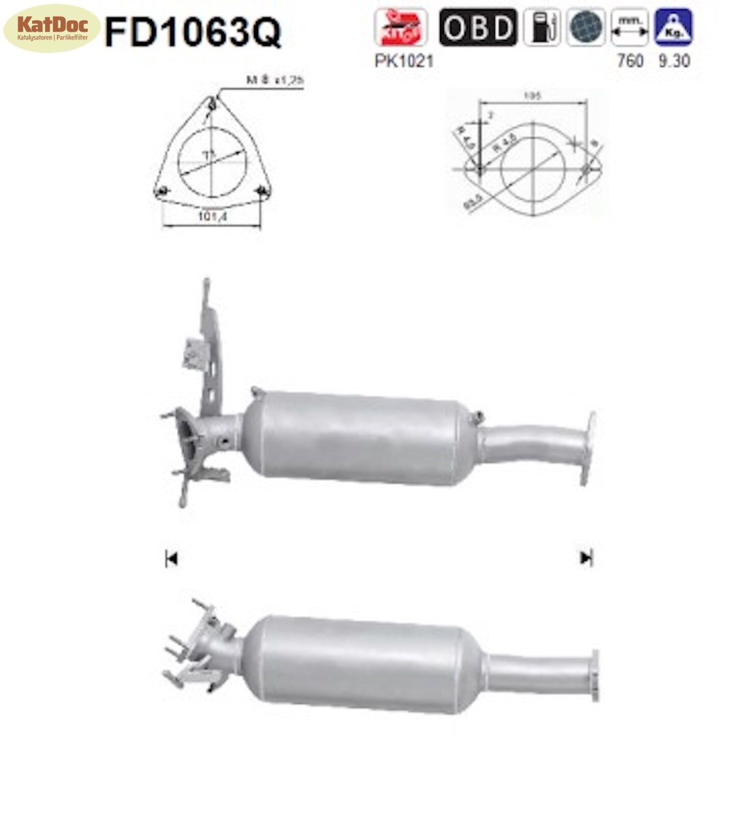 Ruß - Partikelfilter Volvo S60/S80/V60/V70/XC60/XC70, 2.4, Silizium, Euro 5 - KatDoc
