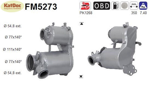 Ruß-Partikelfilter für Audi, Seat, Skoda, VW, 1.6/2.0 TDI, Euro 6