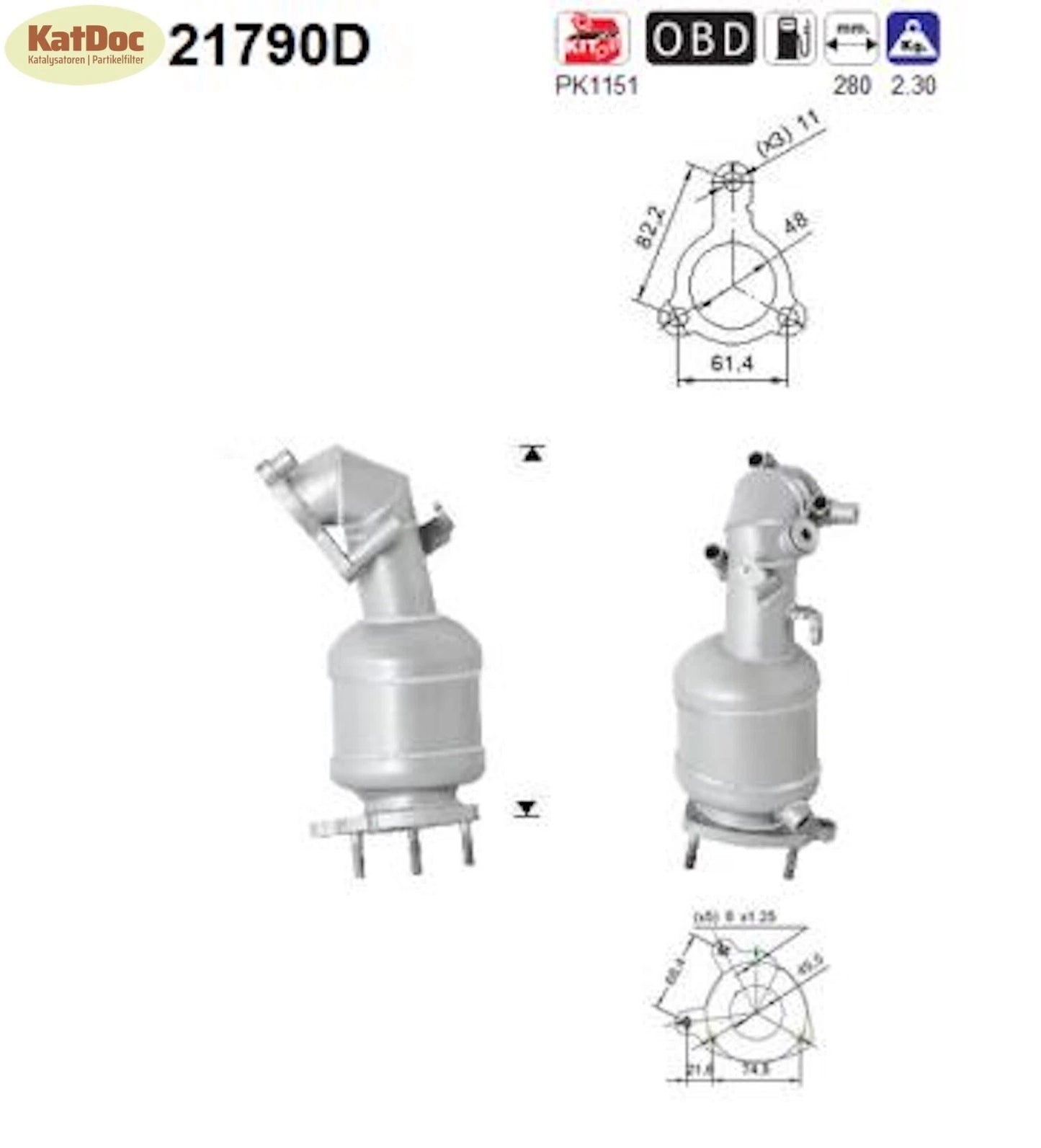 Katalysator Opel Astra H/J/Corsa D/Meriva B/Mokka A/Zafira B, 1.7CDTi Euro 4&5 - KatDoc