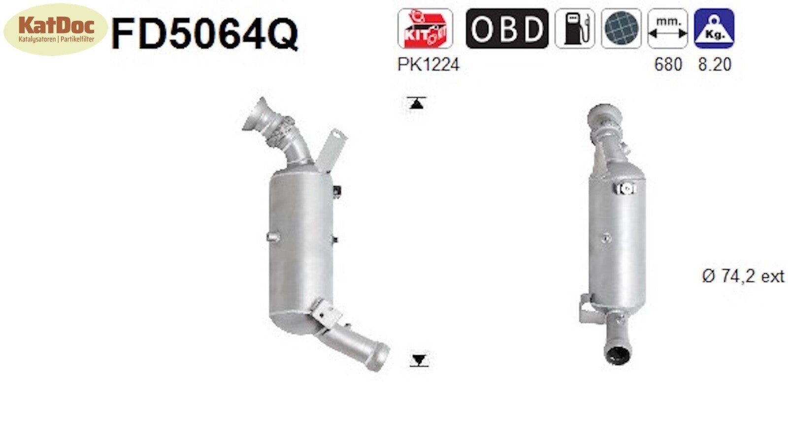Ruß - Partikelfilter für Mercedes C - Klasse/E - Klasse, CDI, Silizium, Euro 5 - KatDoc