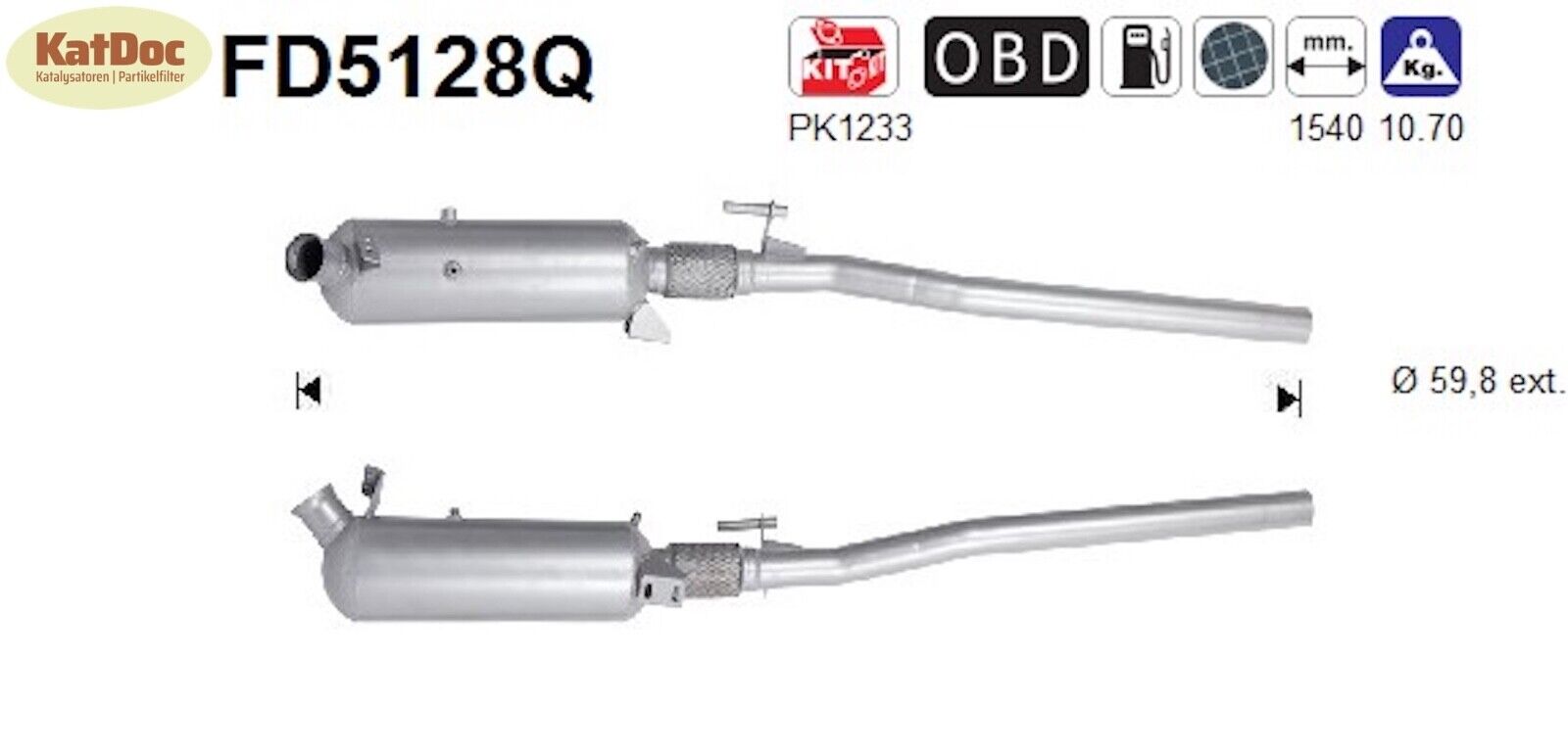 Ruß - Partikelfilter Mercedes Viano/Vito Bus/Vito Mixto, 3.0 CDI,Silizium,Euro 5 - KatDoc