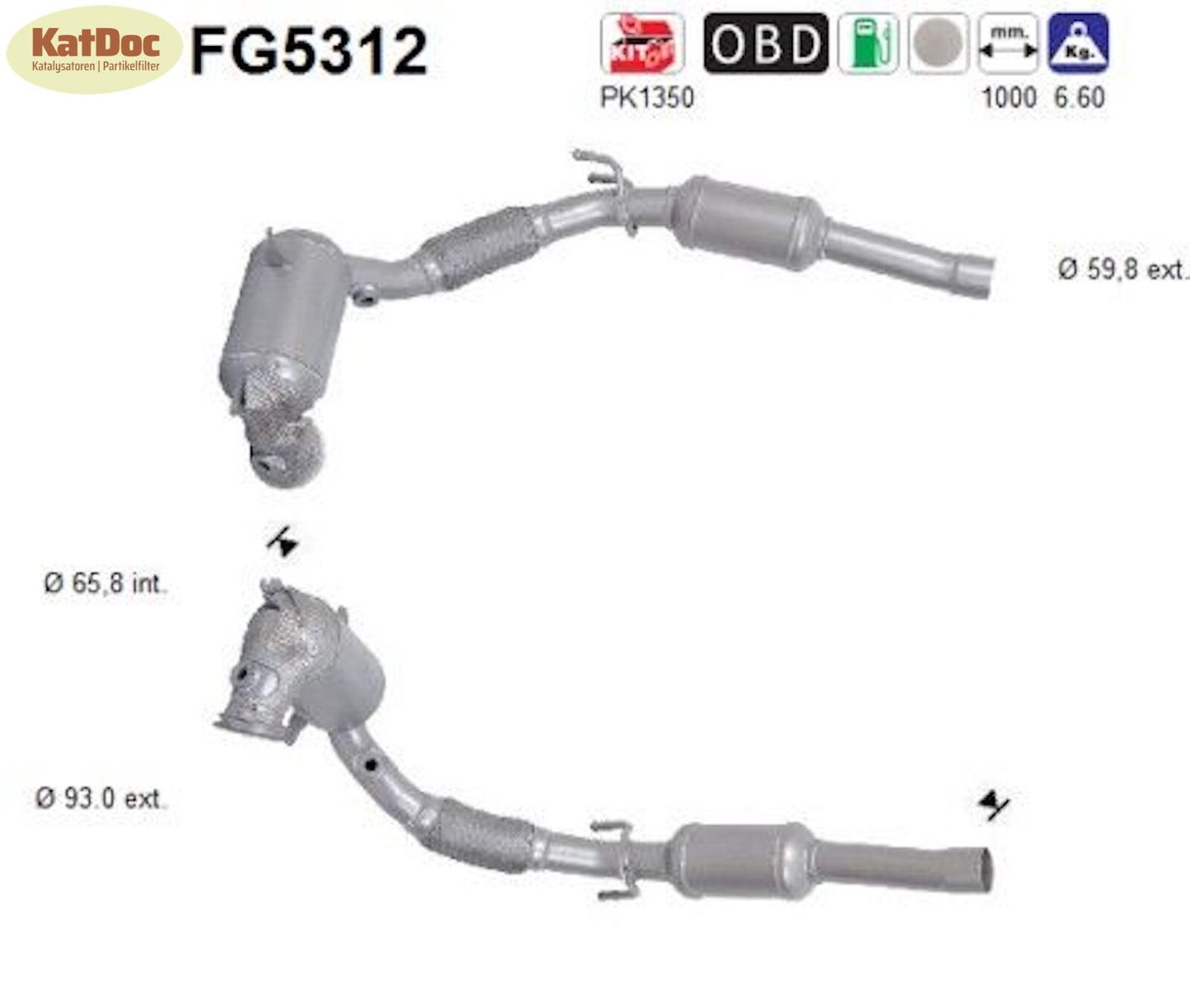 Ruß - Partikelfilter inkl.Katalysator für Audi/Seat/Skoda/VW,1.5,Euro 6 - KatDoc
