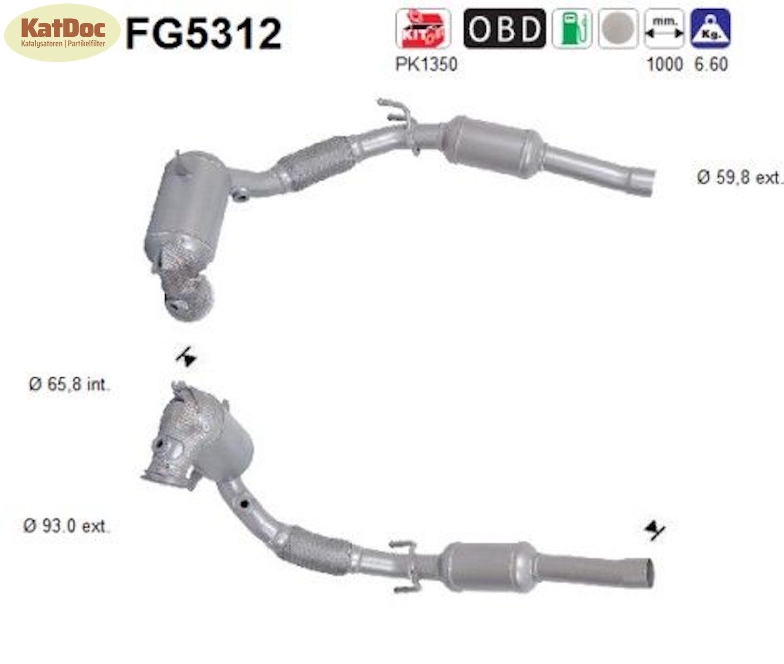 Ruß - Partikelfilter inkl.Katalysator für Audi/Seat/Skoda/VW,1.5,Euro 6 - KatDoc