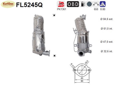 Ruß - Partikelfilter für Alfa Romeo Giulietta, Fiat, Suzuki, 1.6,Silizium,Euro 6 - KatDoc