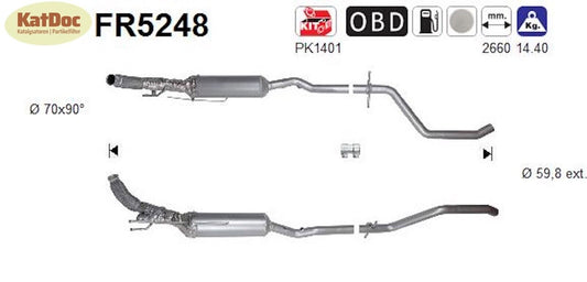 Ruß-Partikelfilter für Citroen C5, Peugeot 508, 2.0, BlueHDi, Euro 6