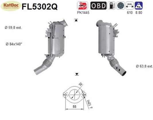 Ruß - Partikelfilter für BMW 5er/7er/X3/X4, 2.0, Silizium, Euro 6 - KatDoc