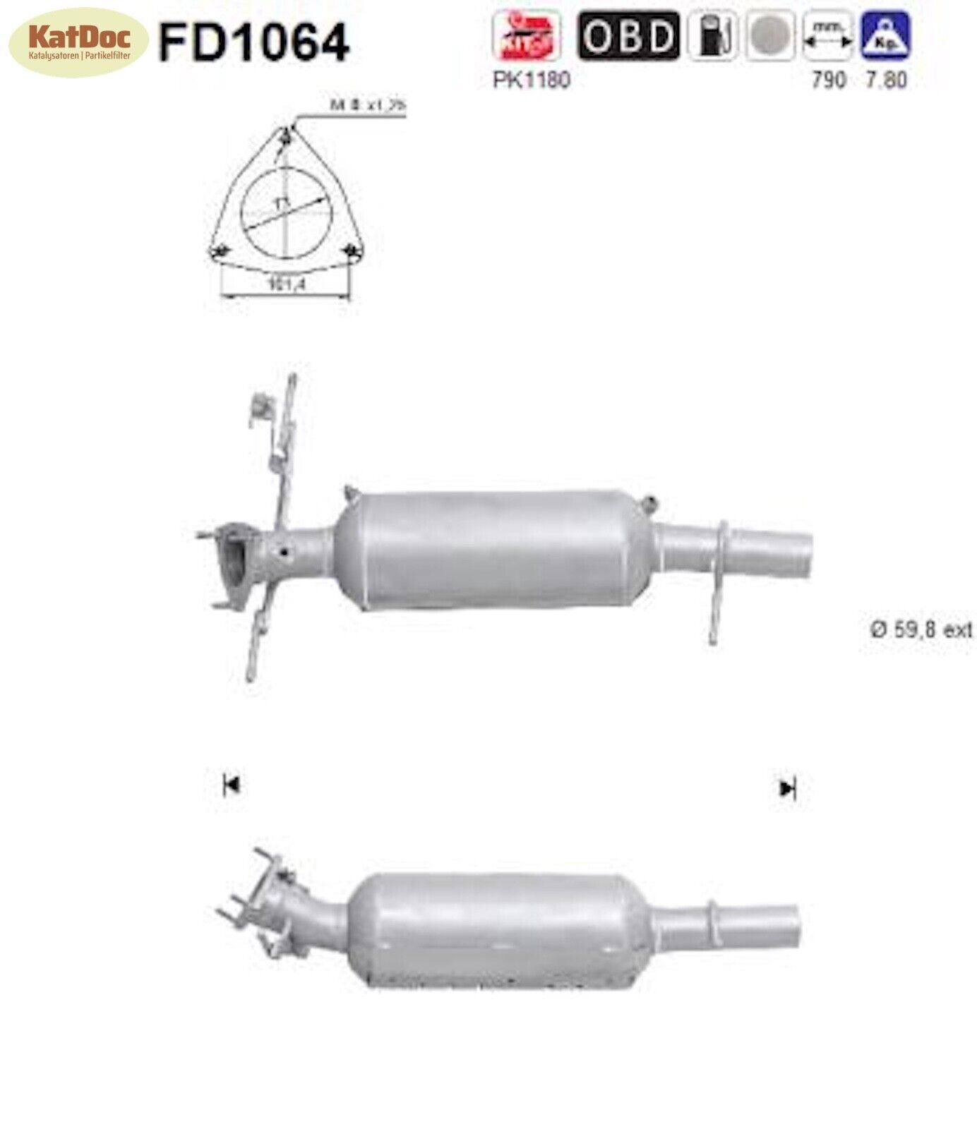 Ruß - Partikelfilter für Land Rover Freelander 2, 2.2, 110/112/118/140kW, Euro 5 - KatDoc