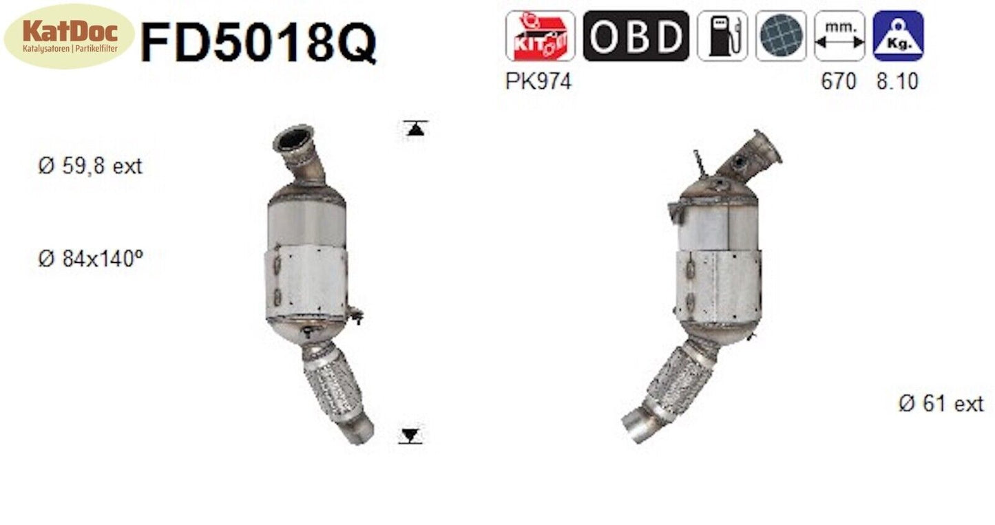 Ruß - Partikelfilter für BMW 1er/3er, 2.0, 105kW, Silizium, Euro 4 - KatDoc