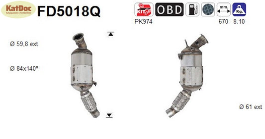 Ruß - Partikelfilter für BMW 1er/3er, 2.0, 105kW, Silizium, Euro 4 - KatDoc
