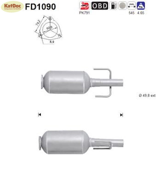 Ruß-Partikelfilter für Opel Astra H, 1.3 CDTI, 66kW, Euro 4