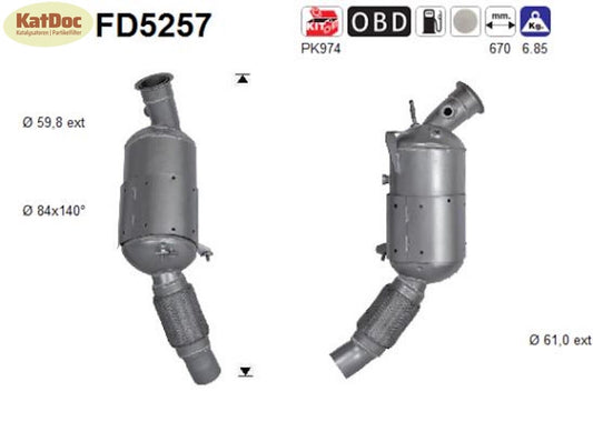Ruß - Partikelfilter für BMW X1 (E84) sDrive 20d, 120/130/135kW, Euro 5 - KatDoc