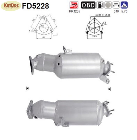 Ruß - Partikelfilter für Audi A6, 2.0 TDI, 100/120/125kW, Euro 5 - KatDoc