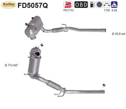 Ruß-Partikelfilter Seat Ibiza, Skoda Fabia/Roomster, VW Polo, Silizium, Euro 5