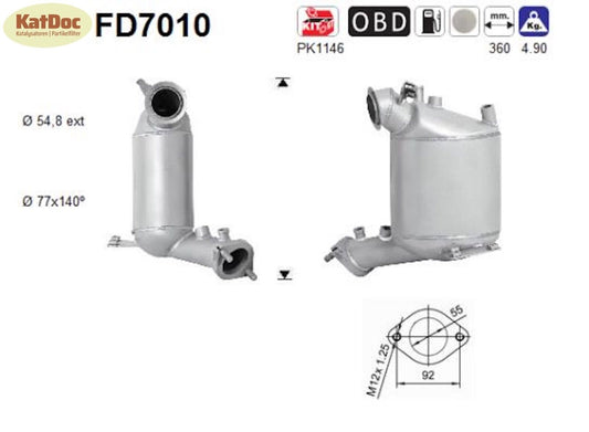 Ruß - Partikelfilter für Mitsubishi Grandis/Lancer, 2.0 DI - D, 103kW, Euro 4 - KatDoc