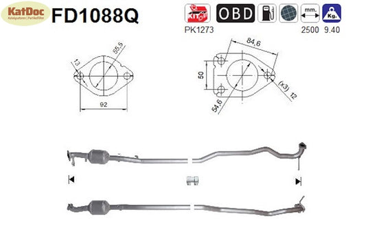 Ruß-Partikelfilter für Mitsubishi ASX, 1.8 DI-D, 85kW, 4WD, Silizium, Euro 5