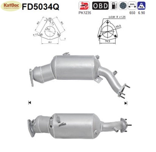 Ruß - Partikelfilter für Audi A4, A5, A6 und Q5, Silizium, Euro 5 - KatDoc