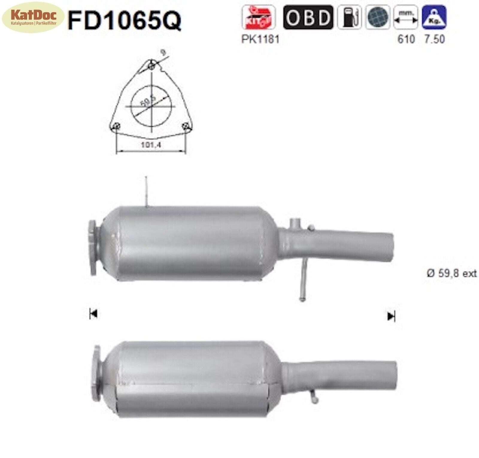Ruß - Partikelfilter Land Rover Rang Rover Evoque, 2.2 D,4x4, Silizium, Euro 5 - KatDoc
