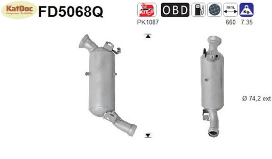Ruß - Partikelfilter für Mercedes C - Klasse (W204), C200/220 CDI,Silizium, Euro 4 - KatDoc