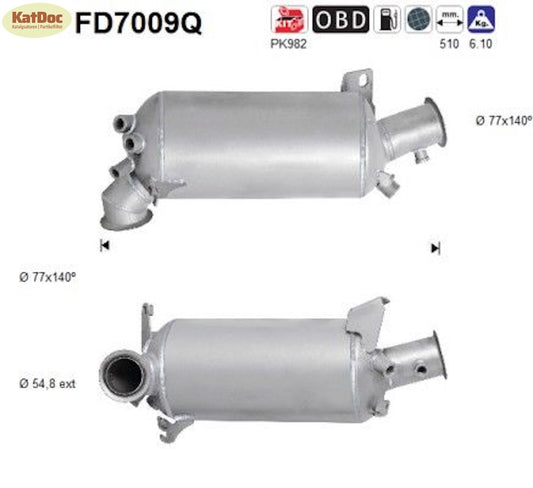 Ruß - Partikelfilter für VW T5/Multivan 1.9 TDI, 62/75kW, Silizium, Euro 4 - KatDoc