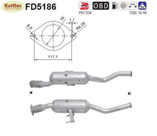 Ruß-Partikelfilter Nissan NV400, Opel Movano, Renault Master, 2.3, RWD, Euro 5