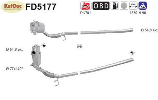 Ruß-Partikelfilter Skoda Octavia/Superb/Yeti,VW Golf 6, 1.6/2.0 TDI, Euro 5
