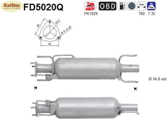 Ruß - Partikelfilter für Alfa Romeo 159/Brera/Spider, 1.9/2.4, Silizium, Euro 4 - KatDoc