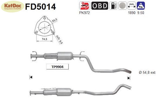 Ruß - Partikelfilter für Opel Zafira B/Zafira B Family, 1.9 CDTI, Euro 4 - KatDoc