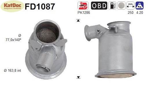 Ruß-Partikelfilter für Audi A3, Seat Leon, Skoda Octavia und VW Golf 7, Euro 5