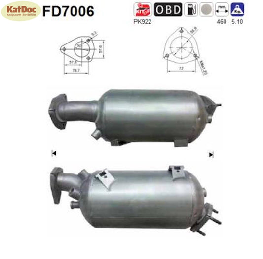Ruß - Partikelfilter für Audi A4/A6, 1.9/2.0 TDI, 85/100/103kW, Euro 4 - KatDoc