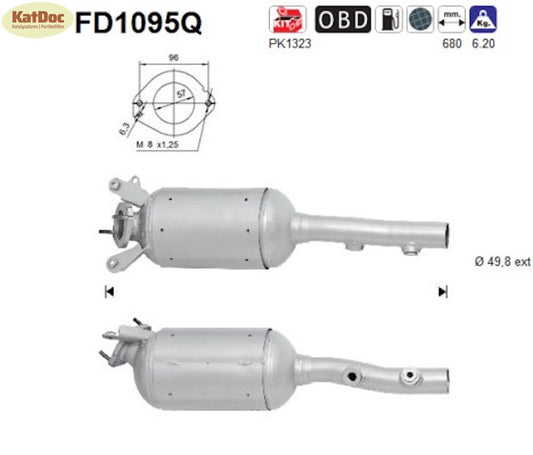 Ruß-Partikelfilter Renault Grand Scenic/Megane/Scenic, 1.9/2.0,Silizium,Euro 4