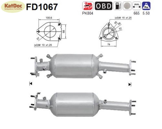 Ruß-Partikelfilter für Honda CR-V, 2.2 i-CTDi, 4WD, 103kW, Euro 4