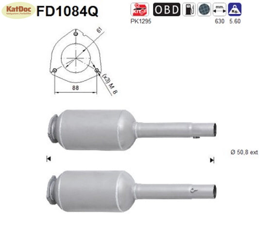 Ruß-Partikelfilter für Alfa Romeo MiTo, Fiat Grande Punto, 1.3,Silizium,Euro 4