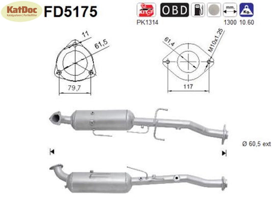 Ruß-Partikelfilter Toyota Hilux, 2.5/3.0 D-4D, 106/120/126/145kW, Euro 5
