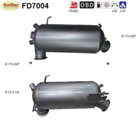 Ruß - Partikelfilter für VW T5, 2.5 TDI, 4motion, 96/128kW, Euro 4 - KatDoc
