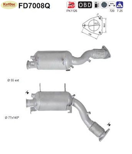 Ruß - Partikelfilter für VW Touareg 2.5 R5 TDI, 120/128kW, Silizium, Euro 4 - KatDoc