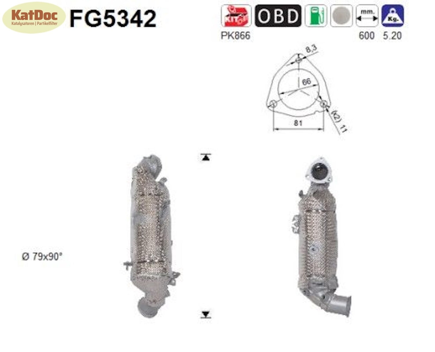 Ruß - Partikelfilter inkl. Katalysator für Citroen/DS/Opel/Peugeot, 1.6, Euro 6 - KatDoc