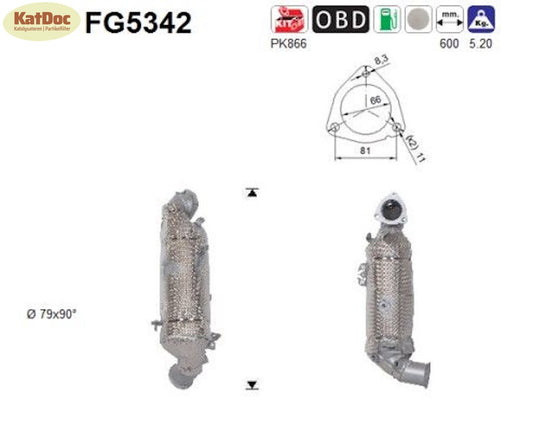 Ruß - Partikelfilter inkl. Katalysator für Citroen/DS/Opel/Peugeot, 1.6, Euro 6 - KatDoc