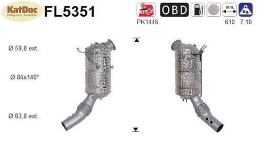 Ruß-Partikelfilter für BMW 5er/6er/X5, 2.0, Euro 6